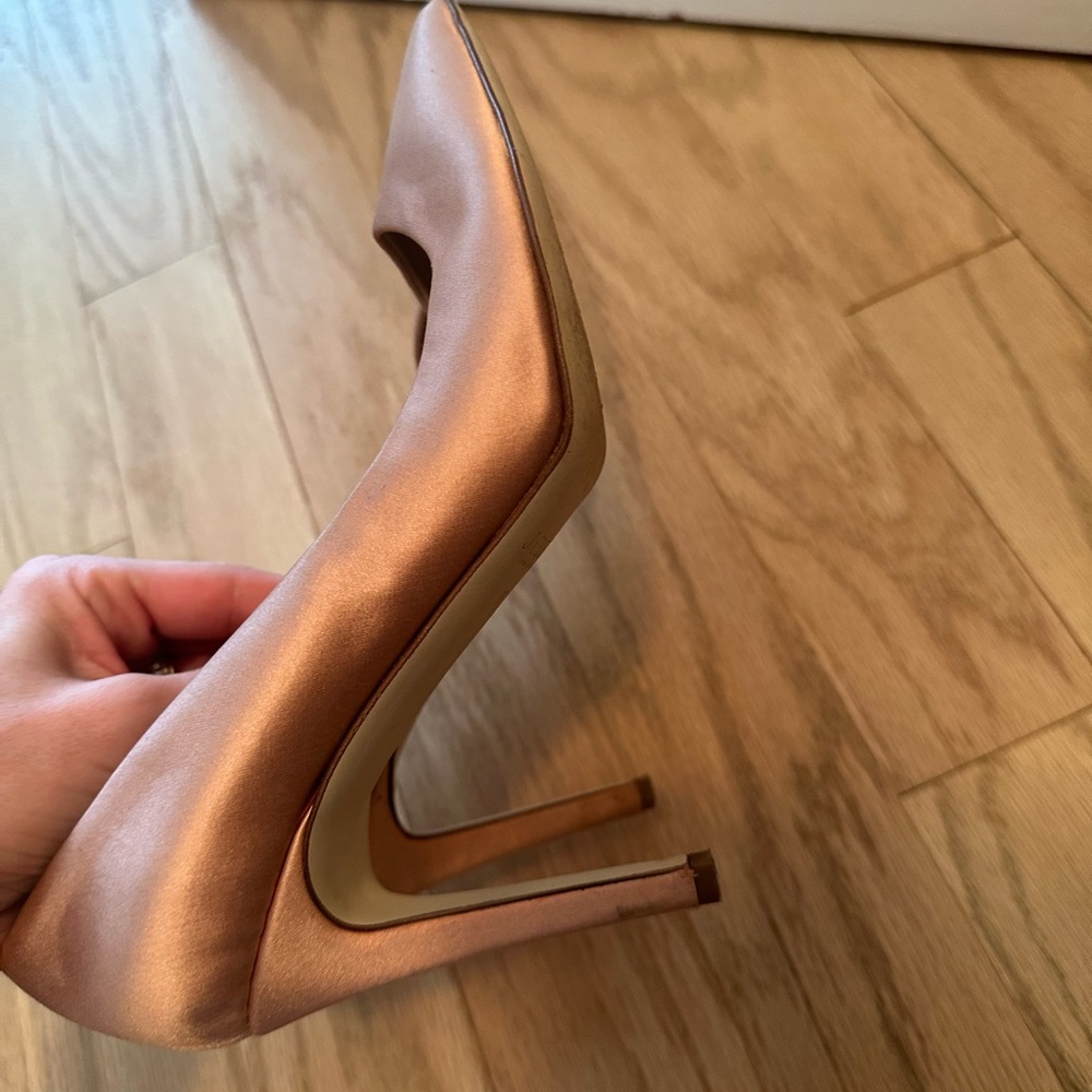 Size 8 jcrew pink heels silk